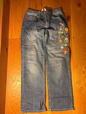 Talbots Embroidered Stretch Jeans - Petite